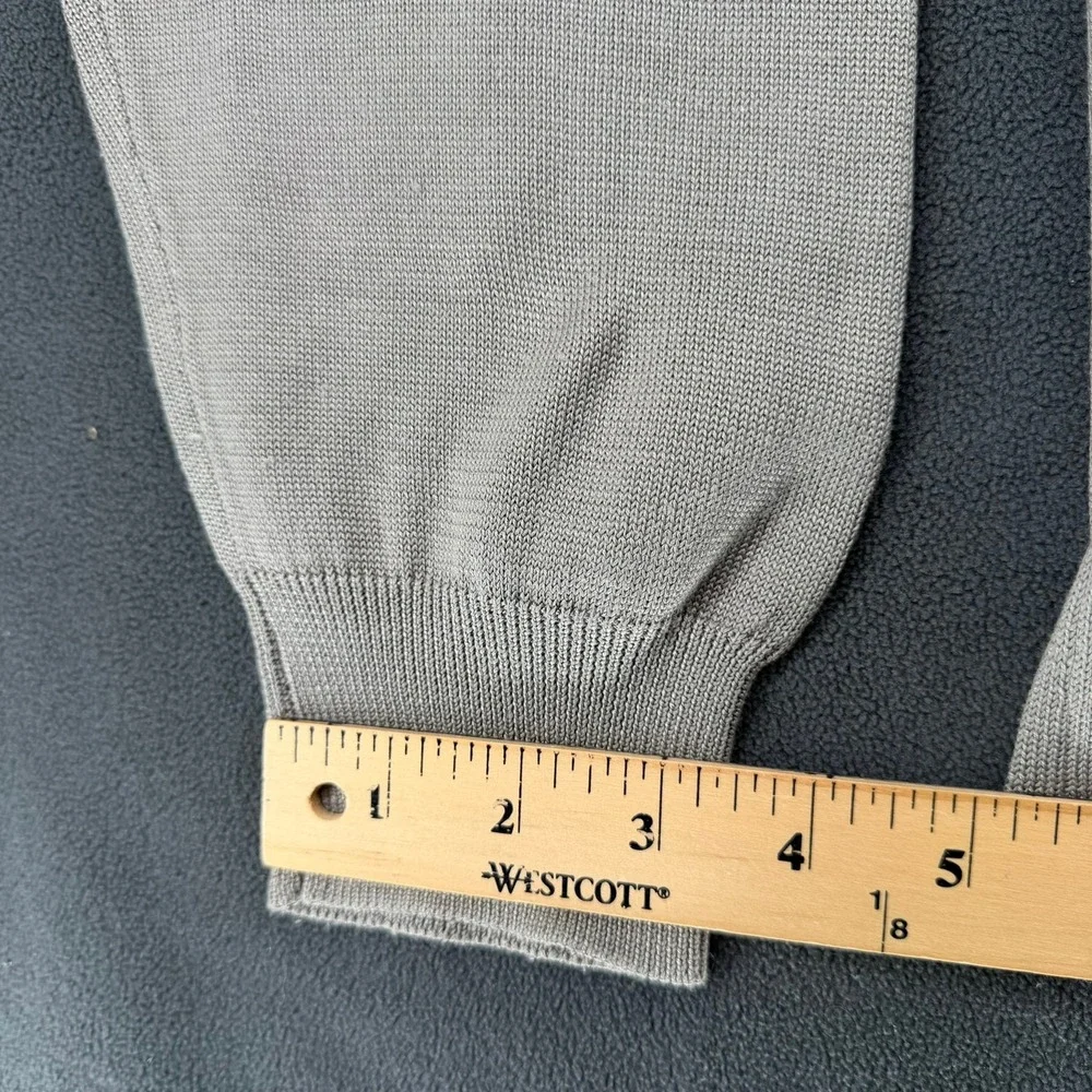 Johnston & Murphy Men's Sweater XXL Beige Tan V-Neck 100% Silk Pullover Classic